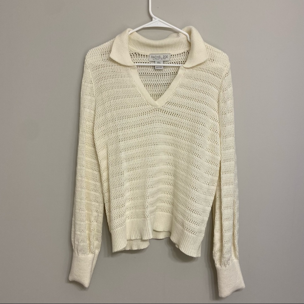 BRAND NEW Rachel Zoe Crochet Sweater with Collar